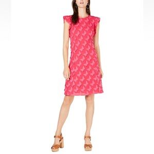 MICHAEL KORS Butterfly Appliqué Sheath Dress Pink Women’s Size Small BRAND NEW